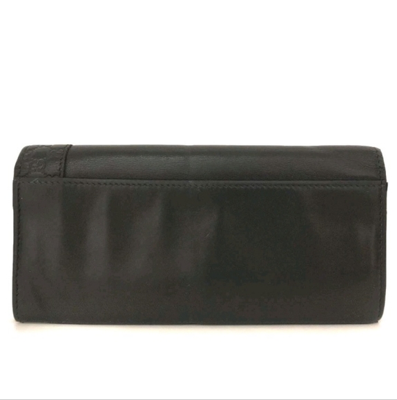 GUCCI Micro Ssima GG Logo Leather Long Bifold Wallet Black - Picture 7 of 8
